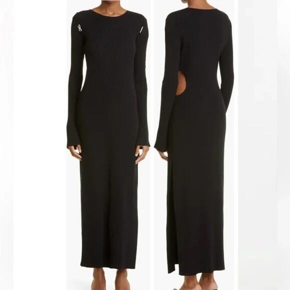 Mach & Mach bodycon  Ribbed Cutout Long Sleeve Sweater Dress size L - Picture 1 of 15